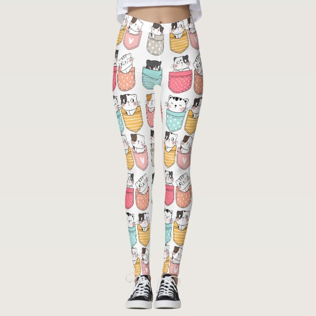 Leggings Kitties dans les poches (Devant)