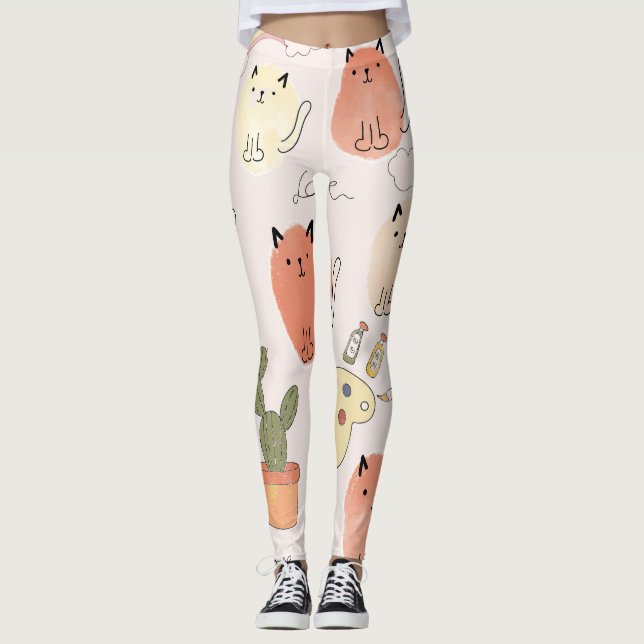 Leggings Kitty Kitten Chats : Motif animal mignon (Devant)
