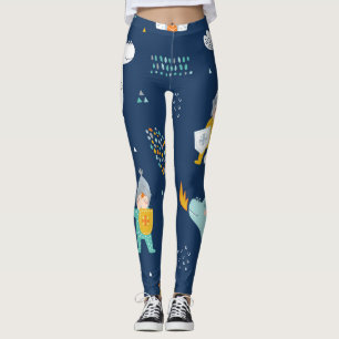 Leggings Knight Dragon Castle Motif enfant