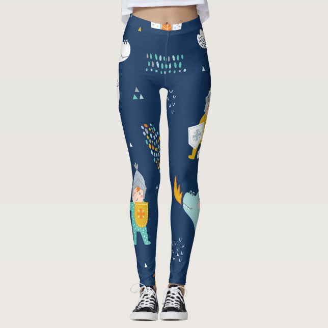 Leggings Knight Dragon Castle Motif enfant (Devant)