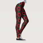 Leggings Knit nordique de flocon de neige d'hiver de<br><div class="desc">Habillez votre garde-robe d'hiver avec ces belles guêtres de haute qualité comportant un motif nordique de flocon de neige d'hiver réglé sur un fond noir.  Perfectionnez pour les vacances ou les activités et les séances d'entraînement quotidiennes d'hiver.</div>