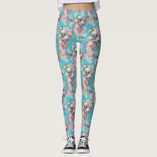 Leggings Koala Noël Botanique Vintage Bleu