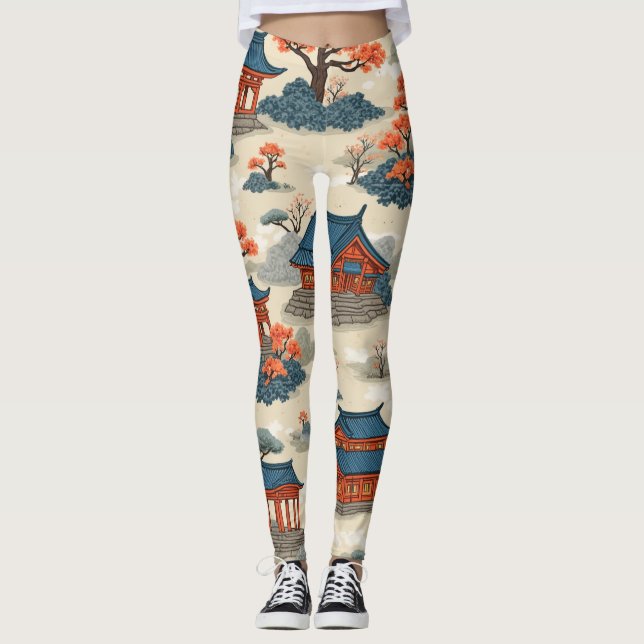 Leggings La beauté des palais coréens (Devant)