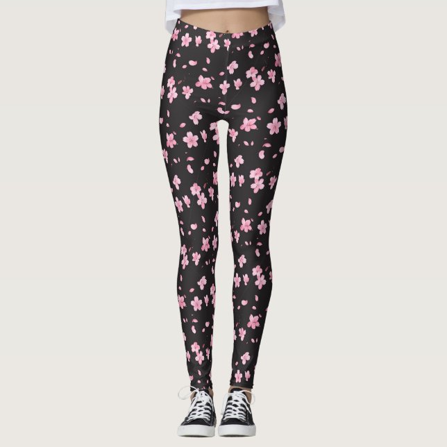 Leggings La chute des fleurs de Sakura (Devant)