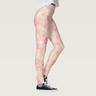 Leggings La combinaison de rose et de fleurs est belle.