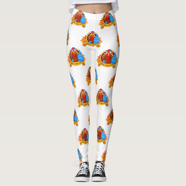 Leggings La conception amusante de Thanksgiving de style ca (Devant)