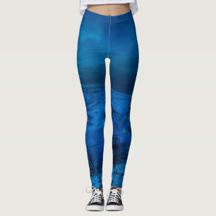 Leggings La côte maritime d'hiver au clair de lune
