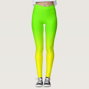 Leggings La couleur jaune verte et au néon au néon d'ombre