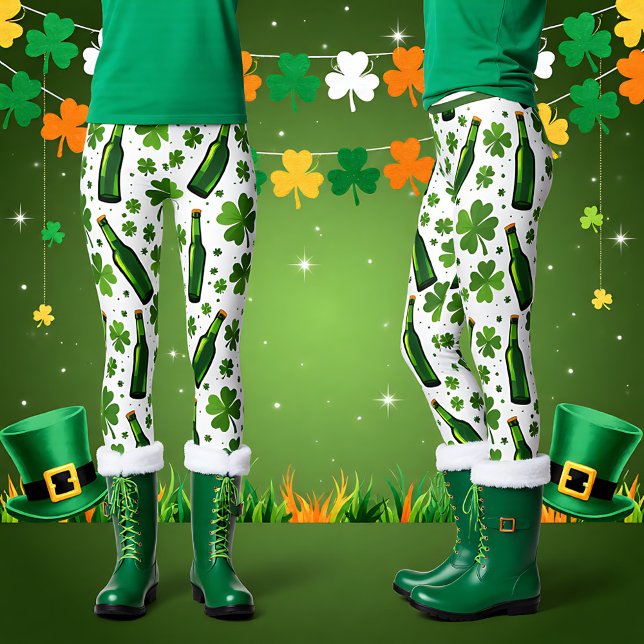 Leggings La Fête de la Saint-Patrick Shamrock & Schláinte (St. Patrick’s Day Shamrock & Schláinte Leggings)