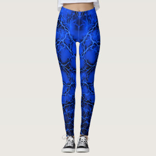 Leggings La foudre bleue, motif de boulons tonne sur le