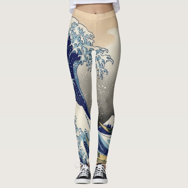 Leggings La Grande Vague au large de Kanagawa Hokusai (Devant)