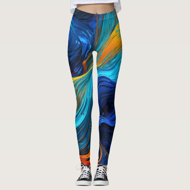 Leggings La Lave Océanique "Tempestial" (Devant)