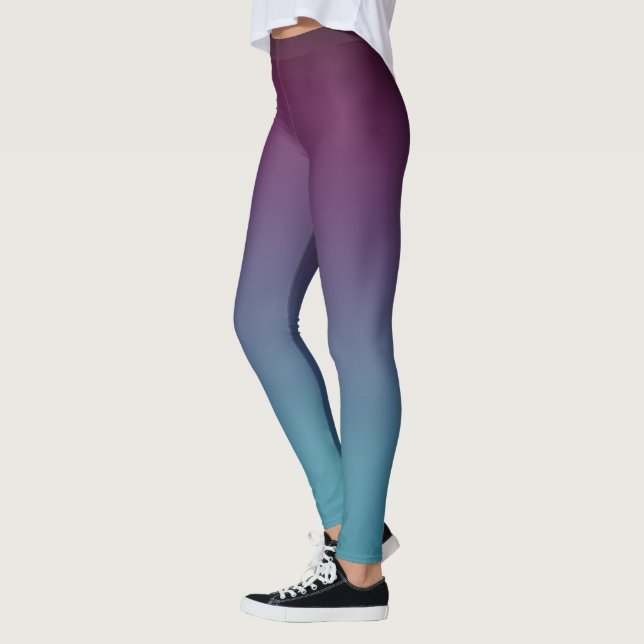 Leggings La mûre Teal bleu pourpre se fanent (Gauche)