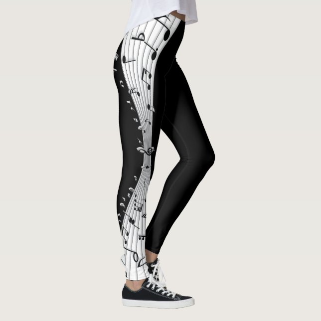 Leggings La musique note la feuille (Droite)