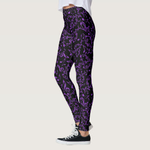 Leggings La musique pourpre note des guêtres