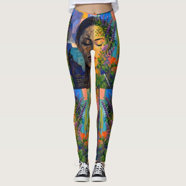 Leggings La nature répare ce qui se brise  (avec légende) (Devant)