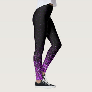Leggings La Parties scintillant violette s'estompe en noir