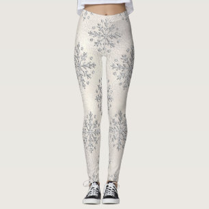 Leggings La perle des flocons d'argent de Noël