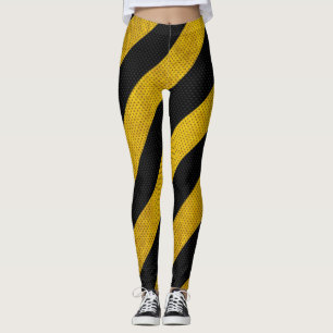 Leggings La précaution noire jaune du trafic barre des