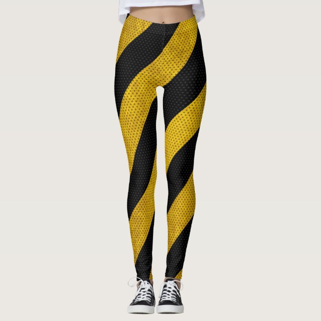 Leggings La précaution noire jaune du trafic barre des (Devant)