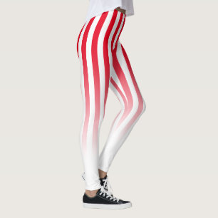 Leggings La rayure blanche rouge de sucrerie se fanent