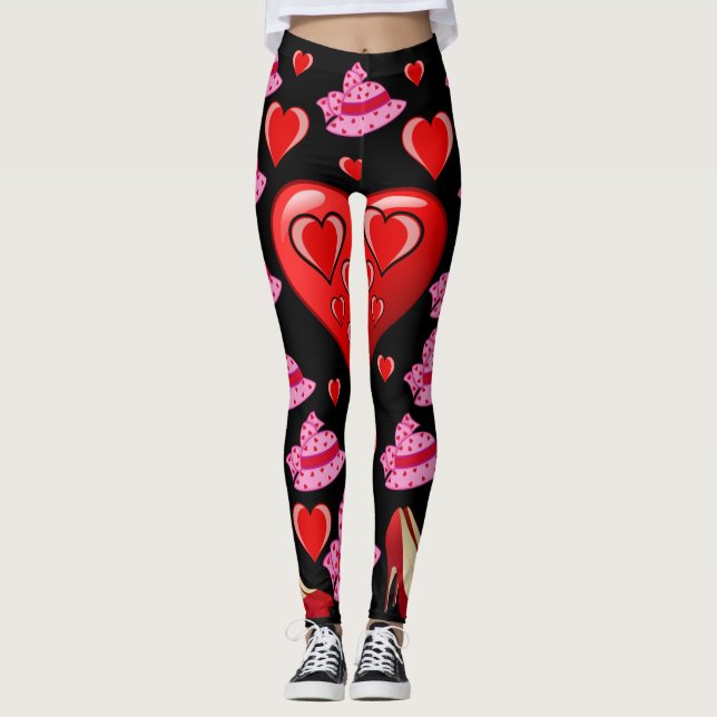 Leggings La Saint-Valentin, les jambes longues (Devant)