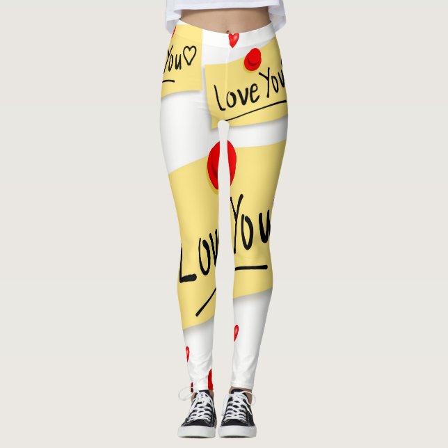 Leggings La Saint-Valentin, les jambes longues (Devant)