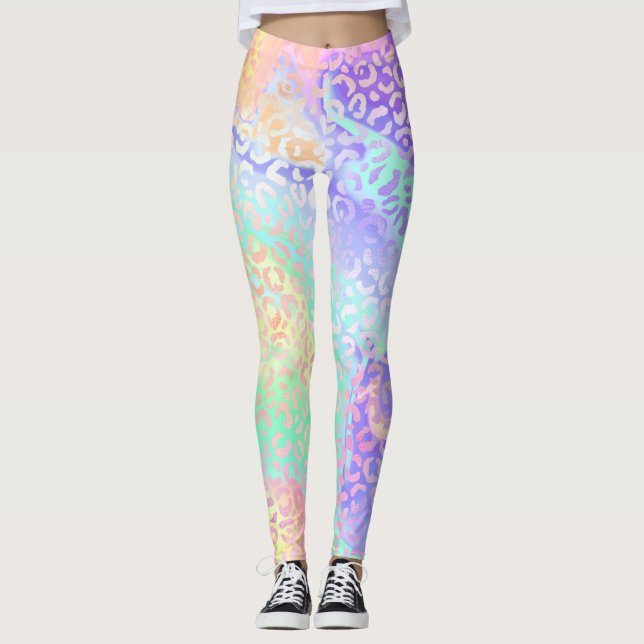 Leggings La série Iridescent Leopard Design 3 (Devant)