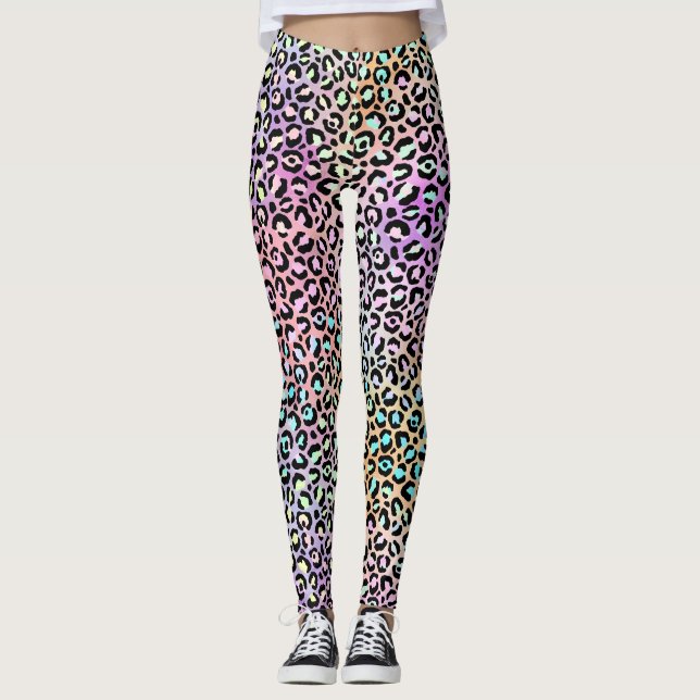 Leggings La série Iridescent Leopard Design 6 (Devant)