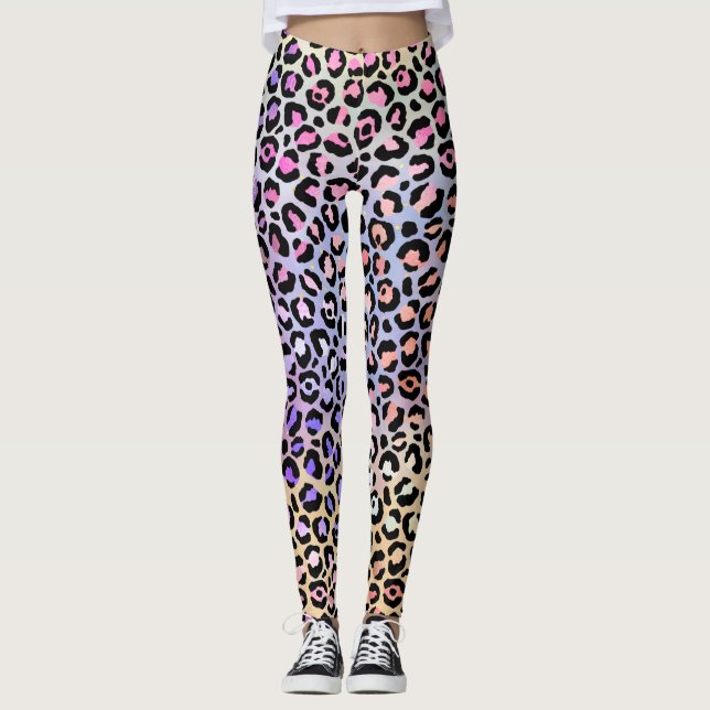 Leggings La série Iridescent Leopard Design 7 (Devant)