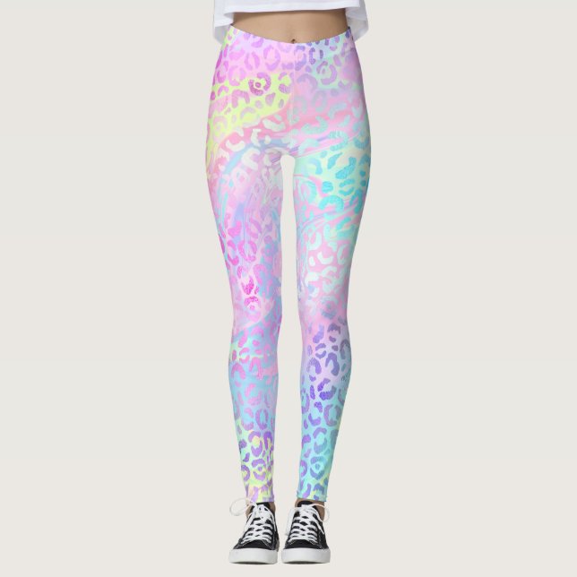 Leggings La série Léopard Iridescent Design 10 (Devant)