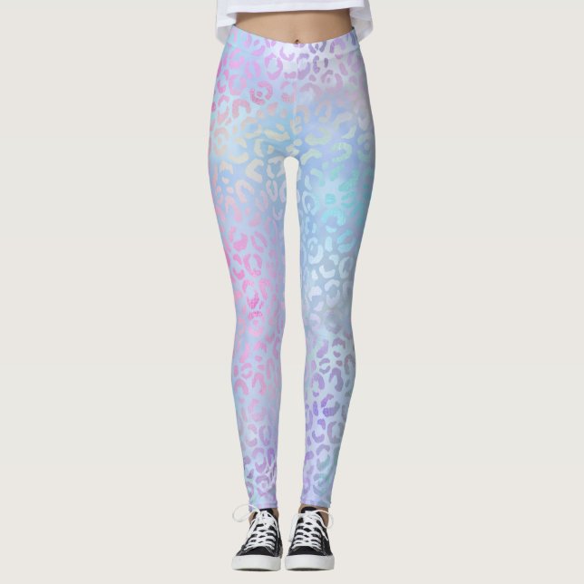 Leggings La série Léopard Iridescent Design 9 (Devant)