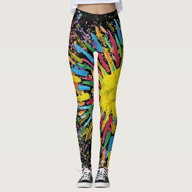 Leggings La sucrerie arrose l'artiste d'autisme (Devant)