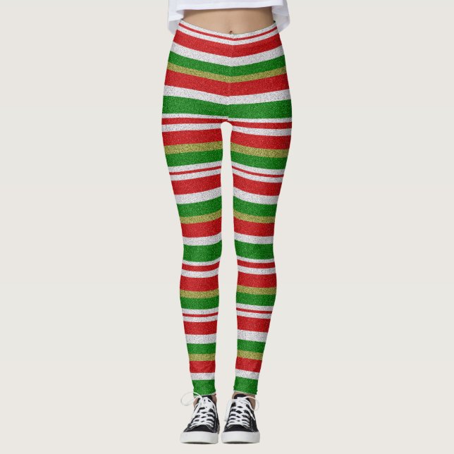 Leggings La sucrerie de Noël barre des guêtres (Devant)