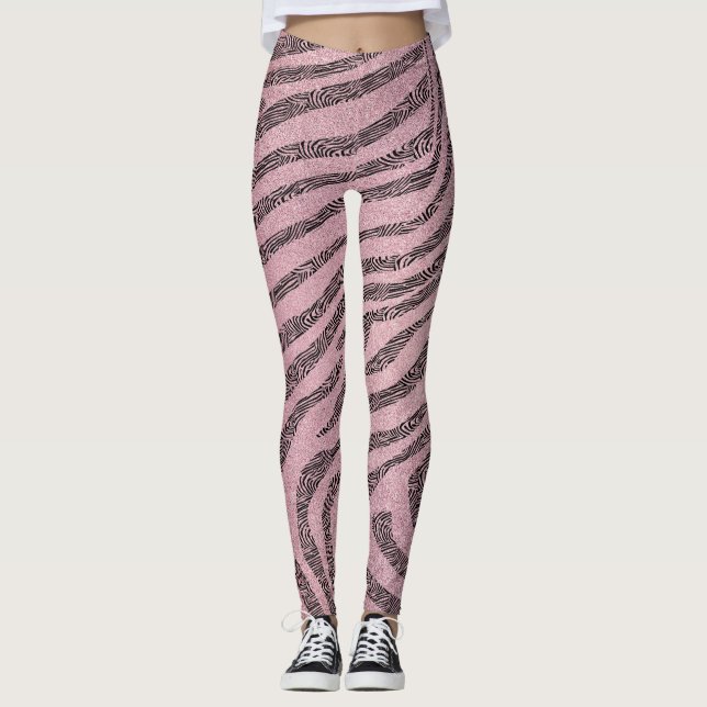 Leggings La texture de la Parties scintillant rose fait des (Devant)