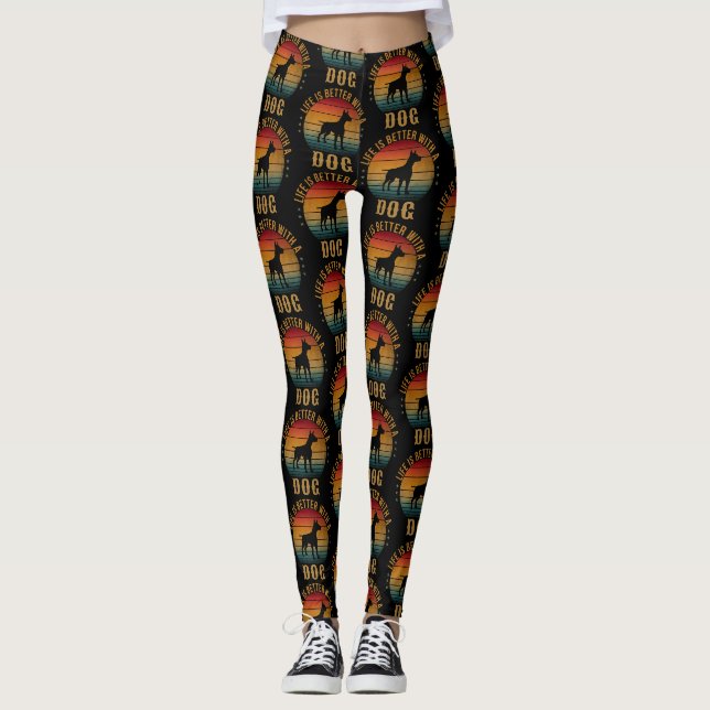 LEGGINGS LA VIE EST MIEUX AVEC UN CHIEN  (Devant)