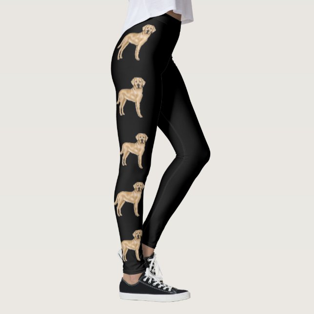 Leggings Labrador Retriever Jaune Chiens de Dessin Animé Mi (Droite)