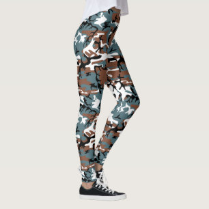 Leggings Lac d'hiver Bleu et Camo Brown