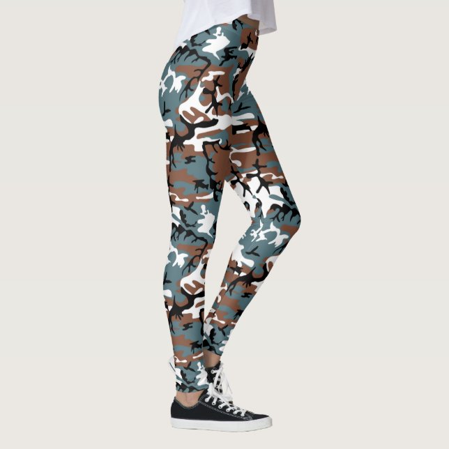 Leggings Lac d'hiver Bleu et Camo Brown (Droite)