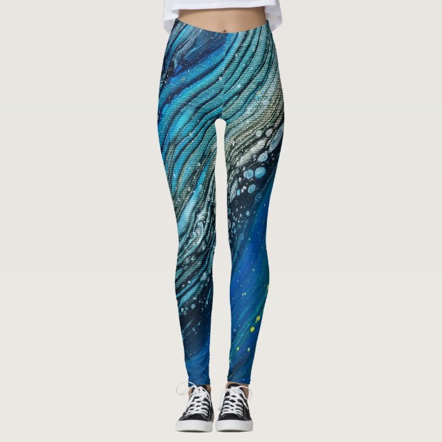 Leggings L'acrylique de fille de médias mélangés versent (Devant)