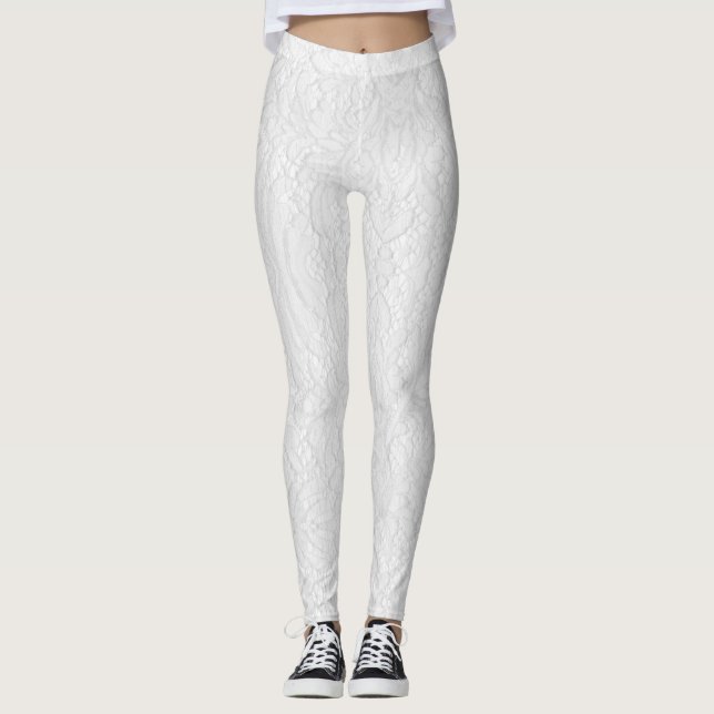 Leggings Lacy nuptiale blanche (Devant)