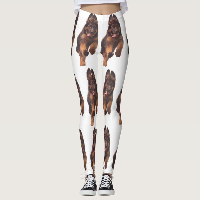 Leggings L'adorable berger allemand de longue date (Devant)