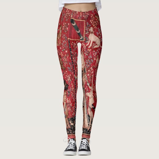 Leggings Lady and Unicorn Medieval Tapestry Touch (Devant)