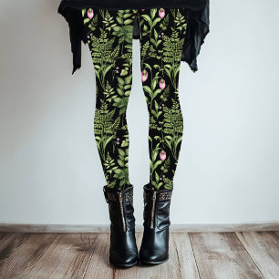 Leggings Lady Slipper Fleurs Design de bois