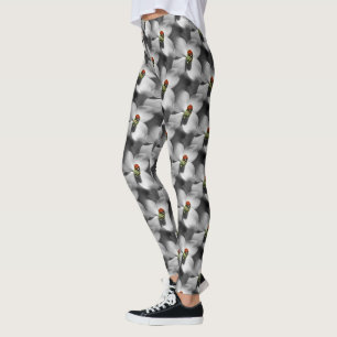 Leggings Ladybug Sur Dogwood Flower Motif Nature