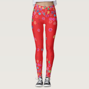Leggings Ladybugs et fleurs rétro