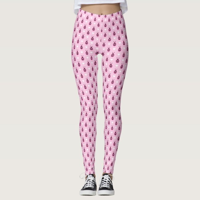 Leggings Ladybugs rose (Devant)