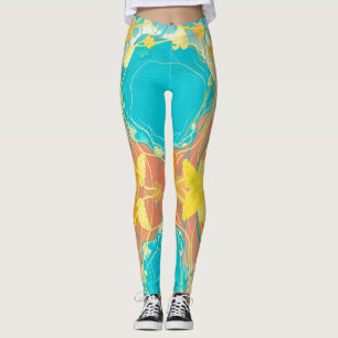 Leggings Lagon bleu tropical Botanique