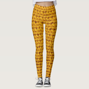Leggings Laine tricotée jaune, texture haute résolution.