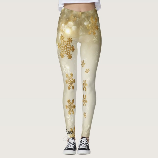 Leggings Laisser Neige Légendes Snowflakes Pantalons Cute P (Devant)